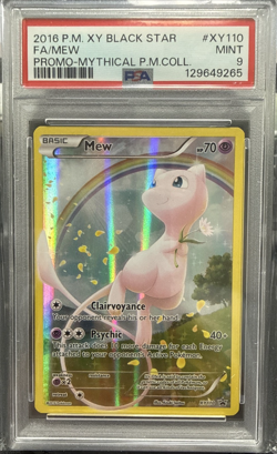 2016 POKEMON XY BLACK STAR FULL ART/MEW PROMO MYTHICAL POKEMON COLL #XY110 PSA 9 - Image 1