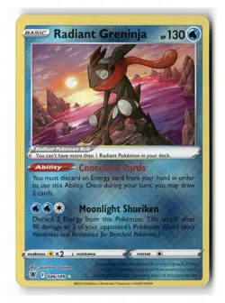 Radiant Greninja 046/189 Radiant Rare Astral Radiance Pokemon Near Mint - Image 1