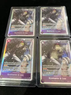 Rosinante & Law EB04-038 SR One Piece TCG The Azure Sea's Seven NM-MT Lot of 4 - Image 1