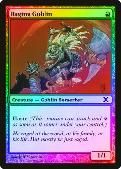 Raging Goblin FOIL 10th Edition PLD Red Common MAGIC GATHERING CARD ABUGames - Image 1