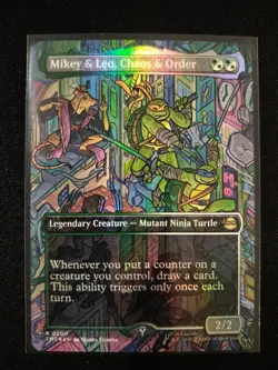 MTG Mikey & Leo, Chaos & Order Borderless Foil 0200 TMNT TMT NM - Image 1