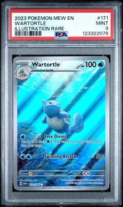 2023 POKEMON MEW EN-151 ILLUSTRATION RARE #171 WARTORTLE PSA 9 - Image 1