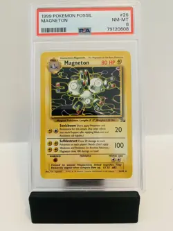 PSA 8 NM-MT 1999 Pokemon Fossil Magneton - Image 1