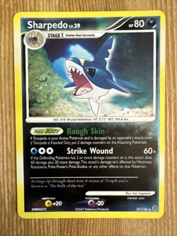 Pokemon TCG - Sharpedo 37/132 Reverse Holo Rare - D&P Secret Wonders - NM - Image 1