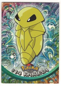 1999 TOPPS POKEMON - # 14 KAKUNA - BLACK LOGO - TV ANIMATION- LOOK !! - Image 1