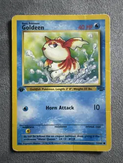1x 1st Edition Goldeen Jungle 53/64 Pokemon TCG Damaged - Image 1