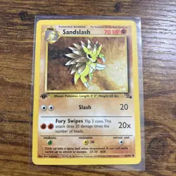 Pokemon TCG Sandslash Fossil, 1st Edition Uncommon Card 41/62 - Image 1