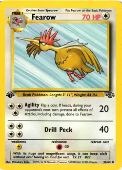 Pokemon TCG Fearow 36/64 Jungle Uncommon 1st Edition LP/MP - Image 1