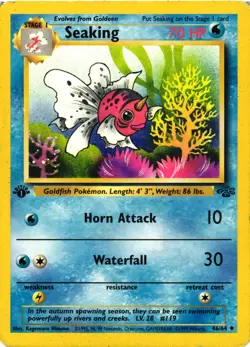 Pokemon TCG Jungle Set Seaking 46/64 1st Edition DMG - Image 1