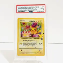 2021 Pokemon Celebrations Birthday Pikachu Holo Black Star PSA 9 - Image 1