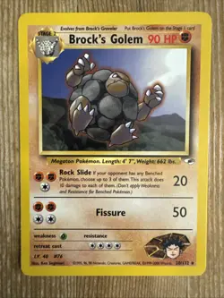 Brock's Golem - 20/132 - Pokemon Gym Heroes Unlimited Rare Card WOTC VLP - Image 1