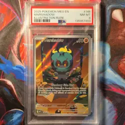 Pokemon Marshadow Mega Evolution Illustration Rare Holo 146/132 PSA 8 90 HP - Image 1