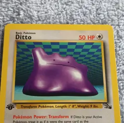 Pokemon TCG Ditto Fossil 1st Edition Rare 50 HP Card 18/62 Card Stock - Image 2