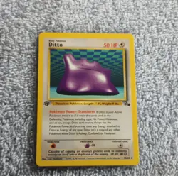 Pokemon TCG Ditto Fossil 1st Edition Rare 50 HP Card 18/62 Card Stock - Image 3