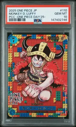 2025 ONE PIECE JPN PREM CARD COLL -ONE PIECE DAY'25- #110 MONKEY D. LUFFY PSA 10 - Image 1
