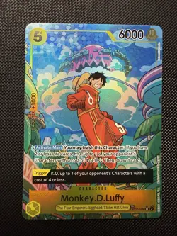 One Piece CCG Monkey.D.Luffy TR OP07-109 Alt Art NM English - Image 1