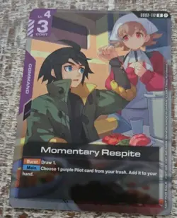 Momentary Respite GD02-112 R Gundam Card Game Tournament Participant Promo - Image 1