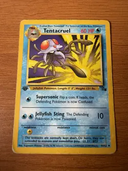 Tentacruel 44/62 1st First Edition Pokemon TCG Card Fossil - Image 1