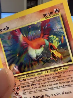 Ho-Oh 2001 Neo Revelation 7/64 Double Holo With Swirl Pokemon Card - Image 3