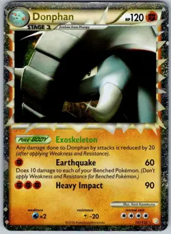 Pokemon TCG Donphan Heartgold Soulsilver Holo Rare Prime Card 107/123 - LP - Image 1