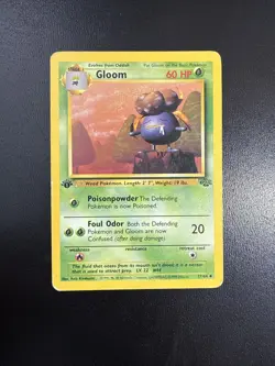 FREE SHIPPING Pokemon TCG Gloom Card 37/64 Jungle Regular 1st Edition - Image 1