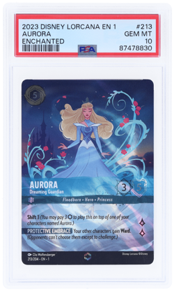2023 Disney Lorcana the First Chapter Aurora Enchanted #213 PSA 10 - Image 1