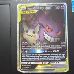 Pokemon Gengar & Mimikyu GX TAG TEAM Ultra Rare Holo SM Team Up 53/181 240 HP - Image 1