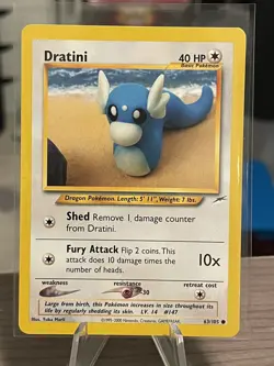 Pokemon Dratini 63/105 Neo Destiny Unlimited Common LP - Image 1