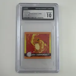 CGC Gem Mint 10 - Charmander #04 Pokemon Artbox Stickers Series 1 - 1999 - Image 1
