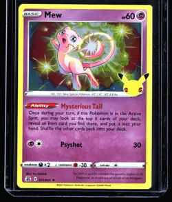 2021 Sword & Shield - Celebrations Mew #11 Holo Rare Pokemon Card - Image 1