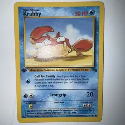 Krabby 51/62 Common 1st Edition Pokemon TCG: Fossil 1999 Wixards - Image 1