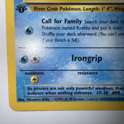 Krabby 51/62 Common 1st Edition Pokemon TCG: Fossil 1999 Wixards - Image 5