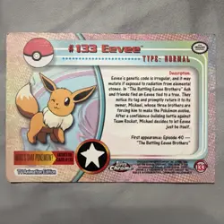 2000 Topps Chrome Pokemon #133 Eevee TV Animation Edition - Image 4