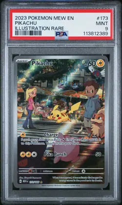 POKEMON 151 PIKACHU #173 ILLUSTRATION RARE PSA MINT 9 #113812389 (ENGLISH) - Image 1