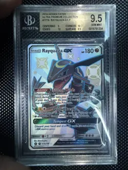 Pokemon Hidden Fates Ultra Premium Rayquaza GX 177A/168 Full Art Holo BGS 9.5 - Image 1