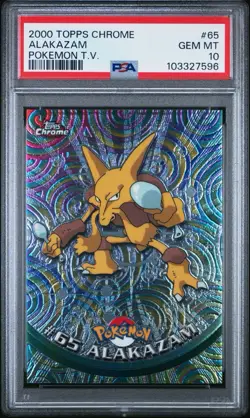 2000 TOPPS CHROME POKEMON T.V. #65 ALAKAZAM PSA 10 - Image 1