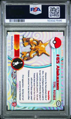 2000 TOPPS CHROME POKEMON T.V. #65 ALAKAZAM PSA 10 - Image 2