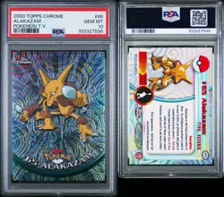 2000 TOPPS CHROME POKEMON T.V. #65 ALAKAZAM PSA 10 - Image 3