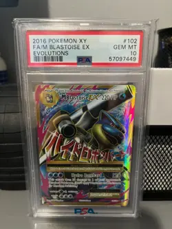 2016 Pokemon XY Evolutions #102 M Blastoise Ex FA PSA 10 GEM MINT - Image 1