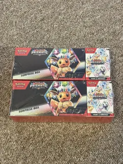 Pokemon Sam’s Club Prismatic Evolutions Surprise Box + Booster Bundle Lot Of 2 - Image 1