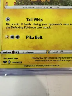 MINT 2020 pikachu Tail Whip Pokemon Card - Image 2