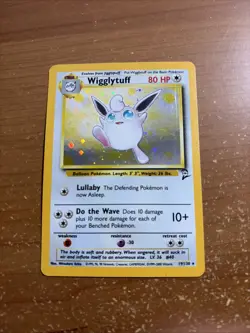Pokemon Wigglytuff 19/130 Base2 - Rare Holo Card in top loader - Image 1