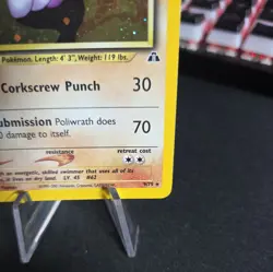 Poliwrath 9/75 Neo Discovery Unlimited Holo Swirl Vintage WOTC Pokemon Card - LP - Image 4