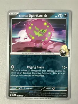 Pokemon TCG * Destined Rivals 129/182 Cynthia's Spiritomb U * REVERSE HOLO * NM - Image 1