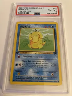 2000 pokemon 1st edition rocket psyduck #65 psa 8 - Image 1