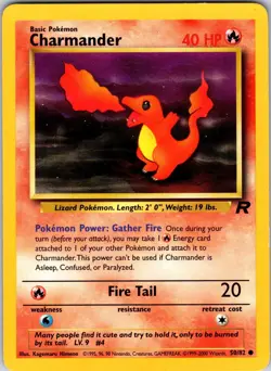 Charmander 50/82 Team Rocket Pokemon LP Unlimited - Image 1