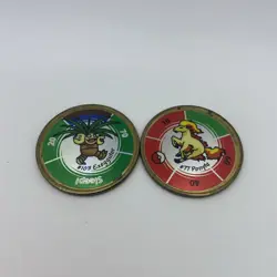 Exeggutor #103 and Ponyta #77 1998 Pokemon Metal Coins Vintage Battling Game - Image 1