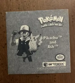 1999 Artbox Pokemon Stickers Prisms #Pr11 Pikachu and Ash - Image 2