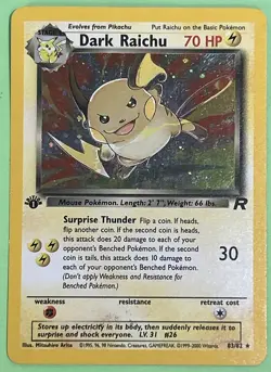 Dark Raichu - 83/82 - Pokemon Team Rocket 1st Edition Holo Rare NEAR MINT 1 MARK - Image 1