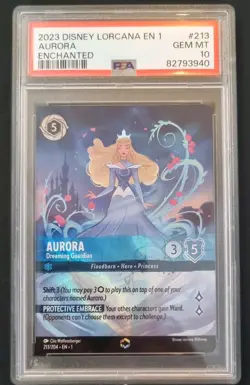 2023 Disney Lorcana – Enchanted #213 Aurora PSA 10 Gem Mint - Image 1